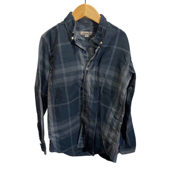 Burberry Other - Burberry Boys 8 Button-Down Plaid Shirt Navy Check Long Sleeve